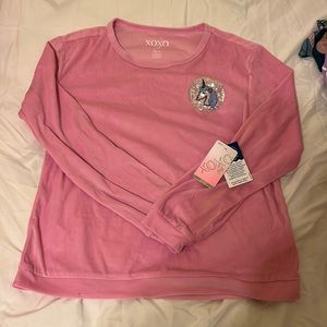 XOXO Girl Sleepwear Flame Resistant Velvet Material Long Sleeve Tee